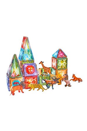 Çocuk Bebek Oyuncakları Magnetic Tiles Light Version 89 Parça Kız Erkek Çocuk Oyuncak Eğitici Oyunca