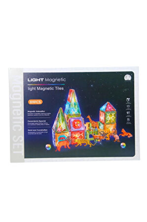 Çocuk Bebek Oyuncakları Magnetic Tiles Light Version 89 Parça Kız Erkek Çocuk Oyuncak Eğitici Oyunca