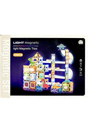 Kız Erkek Çocuk Oyuncak Magnetic Tiles Light Version 108 Parça Kız Erkek Çocuk Oyuncak Eğitici Oyunc