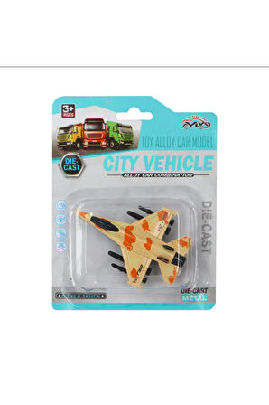 Kız Erkek Çocuk Oyuncak Die Cast Metal F-16 Benzeri Savaş Uçağı Turuncu Kamuflaj Kız Erkek Çocuk Oyu