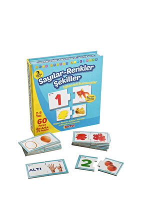 Kız Erkek Çocuk Oyuncak 1444 DıyToy, Eğlenceli Bulmacalar - Sayılar - Renkler - Şekiller / 2-6 yaş K