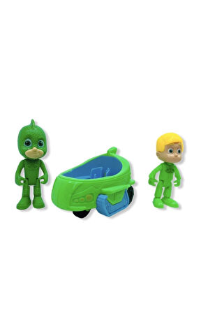 Kız Erkek Çocuk Eğlenceli Oyuncaklar Misalan 2 Figürlü Arabalı Set Pijamaskeliler