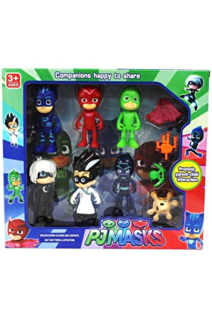 Kız Erkek Çocuk Eğlenceli Oyuncaklar 6 Lı Pjmask Figür Seti