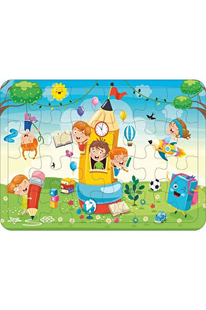Kız Erkek Çocuk Eğlenceli Oyuncaklar Ahşap Çocuk Puzzle Yapboz 56 Parça