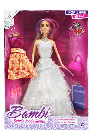 Kız Erkek Çocuk Oyuncak Mavi Yedek Elbiseli Moda Bebek 88018-C Kız Erkek Çocuk Oyuncak Eğitici Oyunc