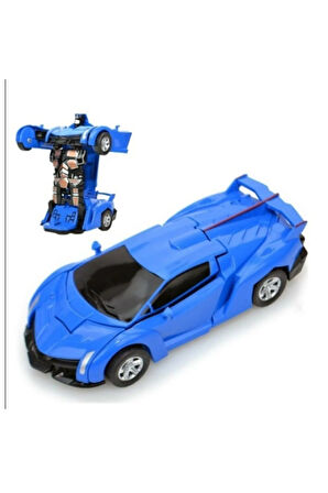 Kız Erkek Çocuk Eğlenceli Oyuncaklar Mavi Lamborghini Çek Bırak Robota Dönüşen Araba
