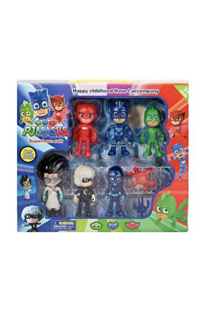 Kız Erkek Çocuk Eğlenceli Oyuncaklar Pjmask Kedi Çocuk Baykuş Kız Kertenkele Çocuk 6'lı Oyun Seti