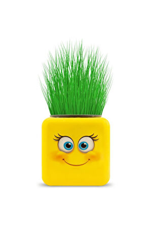 Kız Erkek Çocuk Eğlenceli Oyuncaklar Sarı Emoji Çim Adam