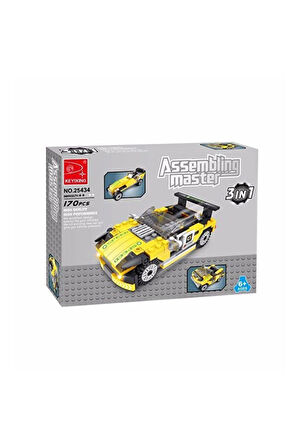 Kız Erkek Çocuk Oyuncak Ausini Assembling Master 170 Parça 3 in 1 Spor Arabalar Kız Erkek Çocuk Oyun