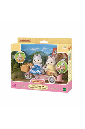 Kız Erkek Çocuk Oyuncak 5637 Sylvanian Families Tandem Bisiklet ve Haskiler +3 yaş Kız Erkek Çocuk O