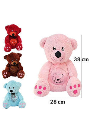 Çocuk Oyuncakları Göbekli Oturan Peluş Ayı 38cm Kız Erkek Çocuk Oyuncak Eğitici Oyuncaklar