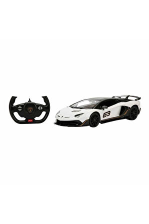 Kız Erkek Çocuk Oyuncak 96010 Uzaktan Kumandalı Lamborghini Aventador SVJ Işıklı Araba 34cm -Sunman