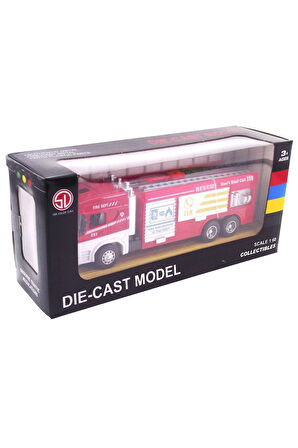 Kız Erkek Çocuk Oyuncak Die Cast Model Çek Bırak Merdivenli İtfaiye Kamyonu Kız Erkek Çocuk Oyuncak