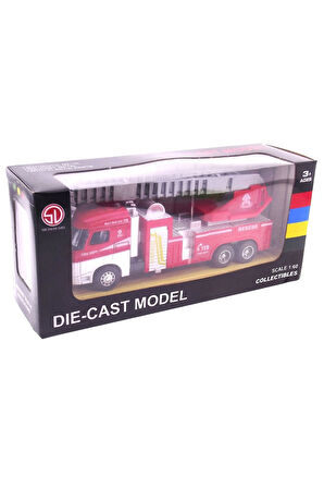 Kız Erkek Çocuk Oyuncak Die Cast Model Çek Bırak Asansörlü İtfaiye Kamyonu Kız Erkek Çocuk Oyuncak E