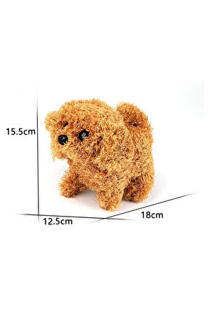 Öğretici Oyuncaklar Sesli ve Hareketli Kahverengi Yavru Köpek Kız Erkek Çocuk Oyuncak Eğitici Oyunca