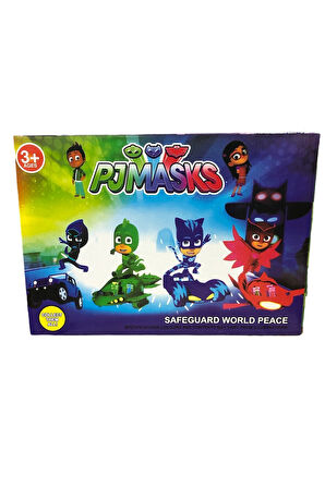 Kız Erkek Çocuk Eğlenceli Oyuncaklar PJMASKS Karakter 3 Arabalı 6 Figürlü 9 Parça Set - TUKA