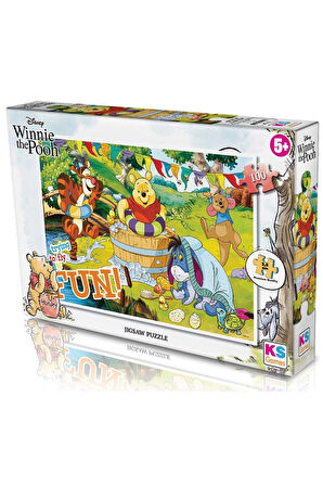 Kız Erkek Çocuk Oyuncak KS Puzzle 100 Parça Winnie The Pooh Kız Erkek Çocuk Oyuncak Eğitici Oyuncakl