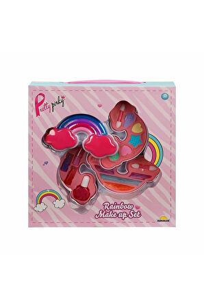 Kız Erkek Çocuk Oyuncak 2601 SUN-RST-PRP-Güzellik Set Makyaj Gökkuşağı Şekilli 3 Katmanlı Kız Erkek