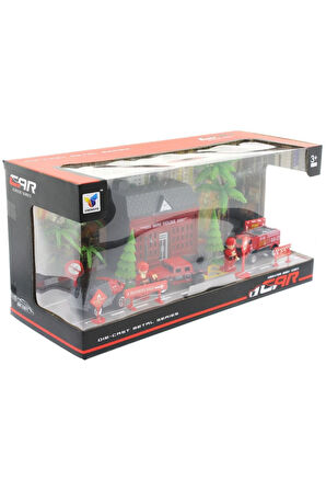 Kız Erkek Çocuk Oyuncak Aksesuarlı Metal İtfaiye Seti Kız Erkek Çocuk Oyuncak Eğitici Oyuncaklar