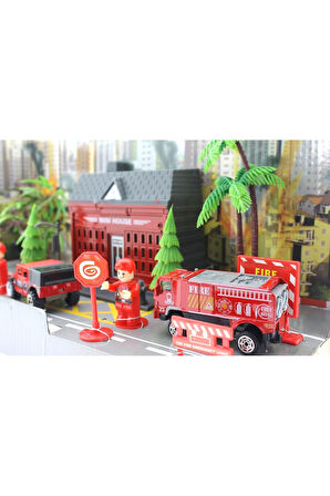 Kız Erkek Çocuk Oyuncak Aksesuarlı Metal İtfaiye Seti Kız Erkek Çocuk Oyuncak Eğitici Oyuncaklar