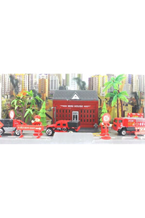 Kız Erkek Çocuk Oyuncak Aksesuarlı Metal İtfaiye Seti Kız Erkek Çocuk Oyuncak Eğitici Oyuncaklar
