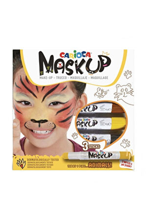 Kız Erkek Çocuk Oyuncak Carioca Mask Up Yüz Boyası 3 Renk Animals Kız Erkek Çocuk Oyuncak Eğitici Oy
