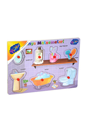 Çocuk Oyuncakları Ahşap Tutmalı Banyo Malzemeleri Puzzle Kız Erkek Çocuk Oyuncak Eğitici Oyuncaklar