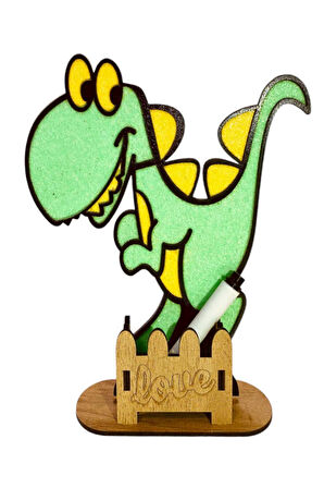 Kız Erkek Çocuk Eğlenceli Oyuncaklar Dinazor Ahşap Tuz Boyama Oyunu : Boya Ve Masa Üstüne Biblo Yap