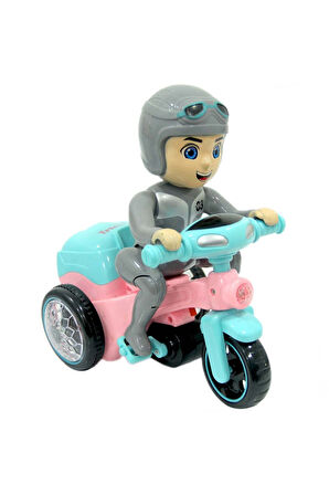 Kız Erkek Çocuk Oyuncak Electric Tricycle Pilli Işıklı Sesli Motorsiklet Kız Erkek Çocuk Oyuncak Eği