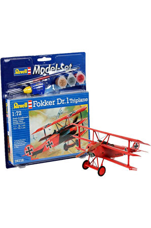 Kız Erkek Çocuk Oyuncak Revell 1:72 Fokker Dr.1 Triplane Model Seti 64116 Kız Erkek Çocuk Oyuncak Eğ