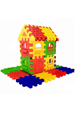 Kız Erkek Çocuk Oyuncak Puzzle City 3D Yapı ve Tasarım Blokları 128 Parça Kız Erkek Çocuk Oyuncak Eğ