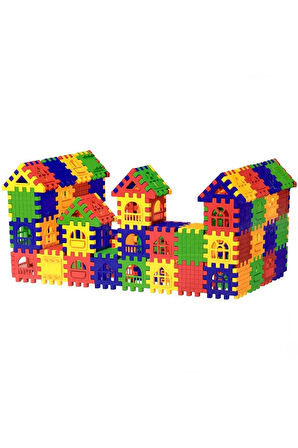 Kız Erkek Çocuk Oyuncak Puzzle City 3D Yapı ve Tasarım Blokları 128 Parça Kız Erkek Çocuk Oyuncak Eğ