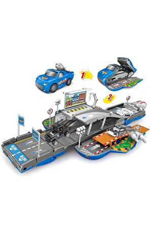 Kız Erkek Çocuk Oyuncak Işıklı ve Sesli Fırlatma Rampasına Dönüşebilen Araba Kız Erkek Çocuk Oyuncak