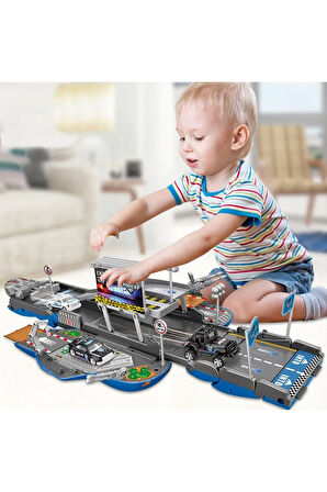 Kız Erkek Çocuk Oyuncak Işıklı ve Sesli Fırlatma Rampasına Dönüşebilen Araba Kız Erkek Çocuk Oyuncak