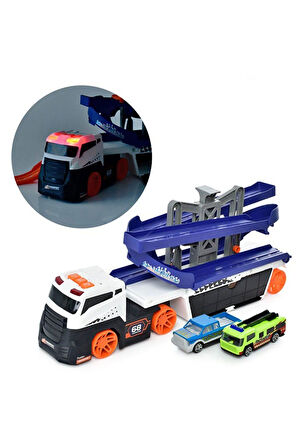 Kız Erkek Çocuk Oyuncak Garaj ve Pist Özellikli Sesli Işıklı Taşıyıcı Tır YDX41-4 Kız Erkek Çocuk Oy
