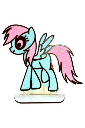 Kız Erkek Çocuk Eğlenceli Oyuncaklar Sevimli Pony At Ahşap Tuz Boyama Oyunu : Boya Ve Masa Üstüne Bi