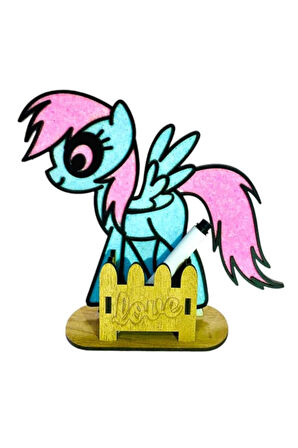 Kız Erkek Çocuk Eğlenceli Oyuncaklar Sevimli Pony At Ahşap Tuz Boyama Oyunu : Boya Ve Masa Üstüne Bi