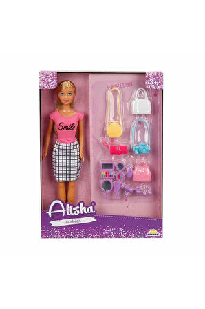 Kız Erkek Çocuk Oyuncak 3392 Alisha Fashion Aksesuar Set 29cm Kız Erkek Çocuk Oyuncak Eğitici Oyunca