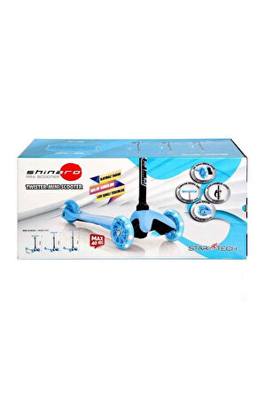 Kız Erkek Çocuk Oyuncak Twist Işıklı Scooter Mavi 40 Kg Kadar Kız Erkek Çocuk Oyuncak Eğitici Oyunca