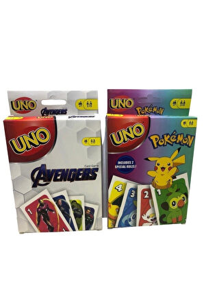 Kız Erkek Çocuk Eğlenceli Oyuncaklar Avengers Pokemon 2li Uno Set Yerli