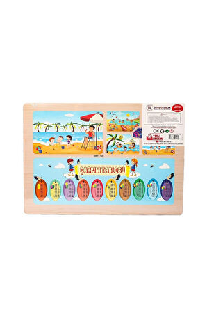 Kız Erkek Çocuk Oyuncak ONY-117/118/119/120 Ahşap Eğitici Puzzle -Yaz Mevsimi Kız Erkek Çocuk Oyunca