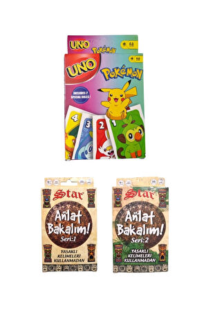 Kız Erkek Çocuk Eğlenceli Oyuncaklar Squid Game 2 Gonggi 5 Taş Pokemon Uno + Anlat Bakalım Seri 1 +