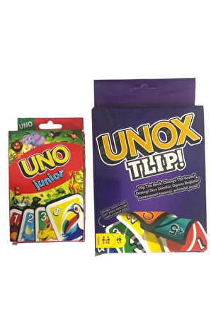 Kız Erkek Çocuk Eğlenceli Oyuncaklar Junior Uno Ve Unox 2 Li Oyun Kartı