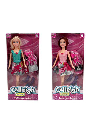 Kız Erkek Çocuk Oyuncak Kutulu 11,5inch. Calleigh Aksesuarlı Manken Bebek Kız Erkek Çocuk Oyuncak Eğ