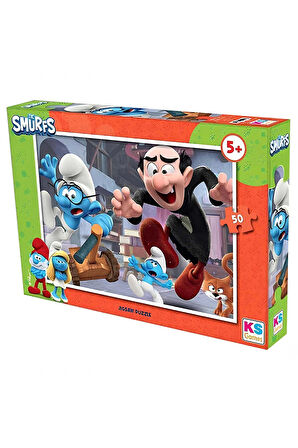 Kız Erkek Çocuk Oyuncak KS Games Şirinler 50 Parça Puzzle Kız Erkek Çocuk Oyuncak Eğitici Oyuncaklar