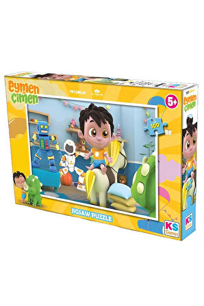 Kız Erkek Çocuk Oyuncak KS Games Eymen ile Çimen 100 Parça Puzzle Kız Erkek Çocuk Oyuncak Eğitici Oy