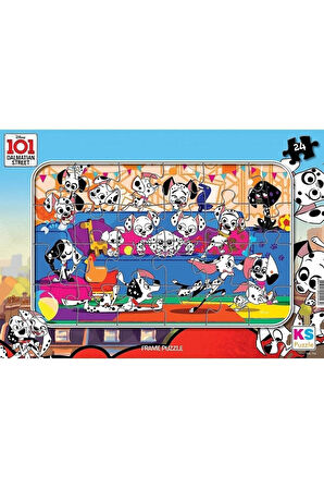 Kız Erkek Çocuk Eğlenceli Oyuncaklar Ks Puzzle 24 Parça 101 Dalmaçyalı Frame Puzzle