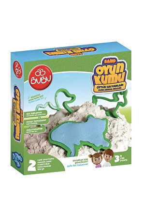 Kız Erkek Çocuk Oyuncak Bu-Bu Games Oyun Kumu ve Çiftlik Hayvan Kalıplı Set 500 gr Kız Erkek Çocuk O