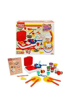 Kız Erkek Çocuk Oyuncak Crafy Pazar Kahvı Oyun Hamuru Seti 300 g 23 Parça Kız Erkek Çocuk Oyuncak Eğ