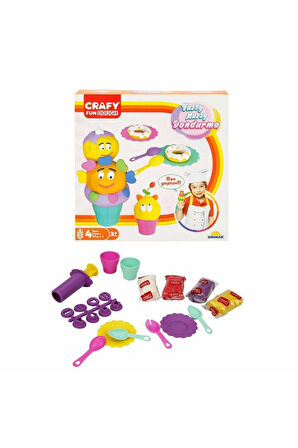 Kız Erkek Çocuk Oyuncak Crafy Buzzy Muzzy Dondurma Oyun Hamuru Seti 200 g 22 Parça Kız Erkek Çocuk O
